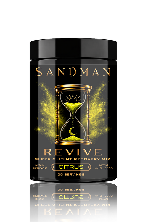 Sandman Revive Citrus sleep and joint recovery supplement tub
